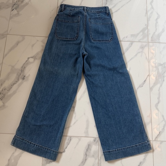 Madewell Emmett Wide-Leg Crop Rosalie Wash Medium Denim Jeans Women’s Size 26 - Picture 6 of 15